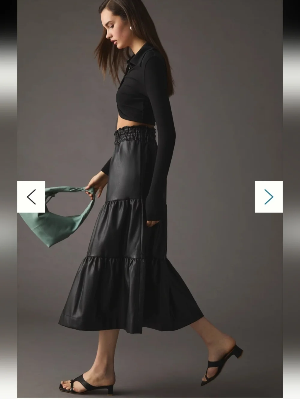 Anthropologie The Somerset Maxi Skirt: Faux Leather Edition Sz M